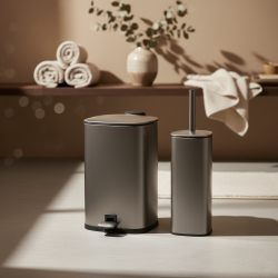 Trash Can & Toilet Brush Set